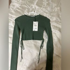 New Zara Side Vent Knit crop top